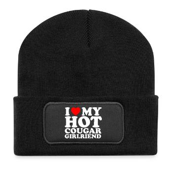 J’aime ma copine cougar sexy - Beanie recyclé à patch - noir - Devant