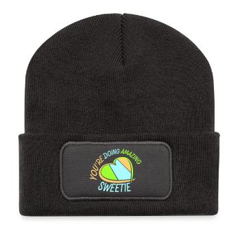 You're Doing Amazing Sweetie Lustig Ermutigend - Recycelte Patch Beanie - Dunkelgrau - Vorne