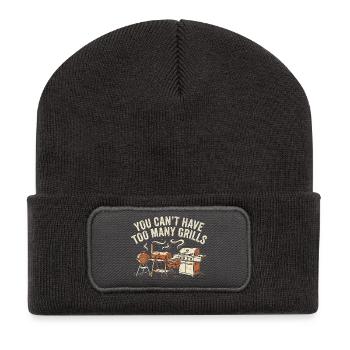 Zu viele Grills - Recycelte Patch Beanie - Dunkelgrau - Vorne