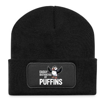Easily Distracted By Puffins Lustiger - Recycled Patch Beanie - black - Front