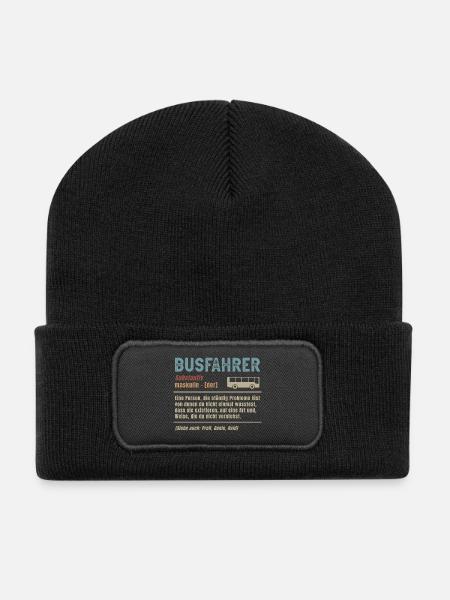 Linienbus Busfahrer Schulbus Busfahrerin Bus - Recycelte Patch Beanie - Schwarz