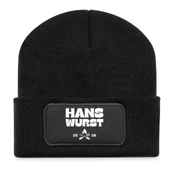 Hans Wurst - Recycelte Patch Beanie - Schwarz - Vorne