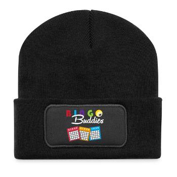 Bingo - Beanie recyclé à patch - noir - Devant