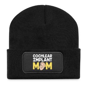 Langue des signes sourd sourd - Beanie recyclé à patch - noir - Devant