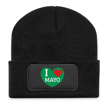 J’adore la mayo - Beanie recyclé à patch - noir - Devant