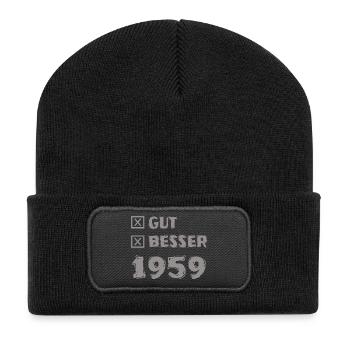 Besser 1959 - Recycelte Patch Beanie - Schwarz - Vorne