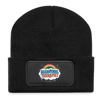 Behavioural therapist, school behaviour technician - Recycled Patch Beanie - black - Front