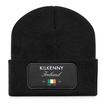 Kilkenny Ireland Coordinates Travel Souvenir - Recycled Patch Beanie - black - Front