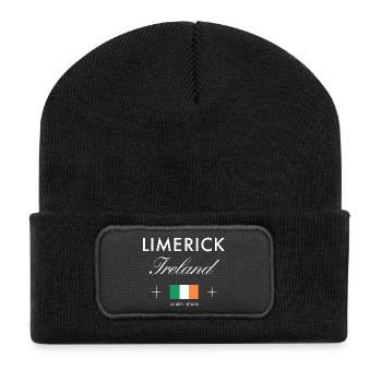 Coordonnées de Westport Irlande Souvenir de voyage - Beanie recyclé à patch - noir - Devant