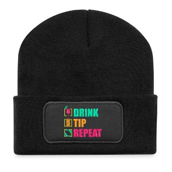 Kellner Barkeeper Ober Bar Bartender barchef - Recycelte Patch Beanie - Schwarz - Vorne