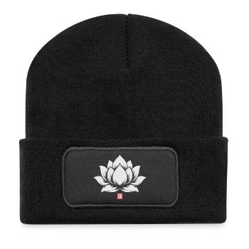 Lotus Flower Japanese - Recycelte Patch Beanie - Schwarz - Vorne