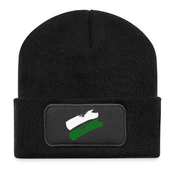 Sachsen Flagge - Pinselstriche - Recycelte Patch Beanie - Schwarz - Vorne