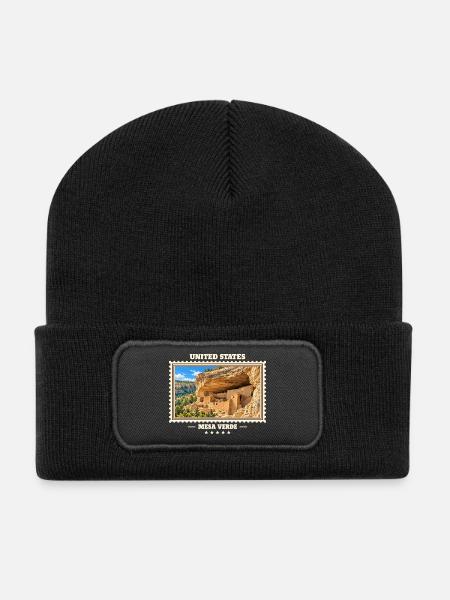 Vereinigte Staaten Mesa Verde Vintage Reisemarke - Recycelte Patch Beanie - Schwarz