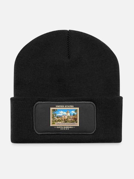 Vereinigte Staaten Santa Barbara Vintage Marke - Recycelte Patch Beanie - Schwarz