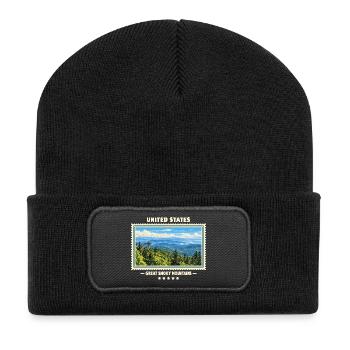 Vereinigte Staaten Great Smoky Mountains Vintage - Recycelte Patch Beanie - Schwarz - Vorne