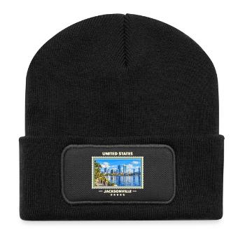 Vereinigte Staaten Jacksonville Vintage Reisemarke - Recycelte Patch Beanie - Schwarz - Vorne