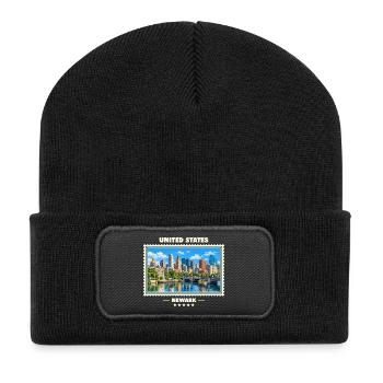 Vereinigte Staaten Newark Vintage Reisemarke - Recycelte Patch Beanie - Schwarz - Vorne