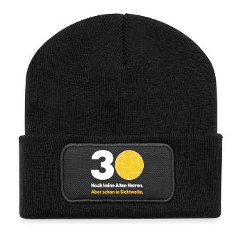 30. Geburtstag Handball – Noch keine Alten Herren - Recycelte Patch Beanie - Schwarz - Vorne