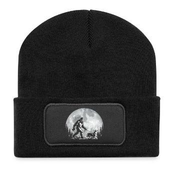 Bigfoot Walking Corgi – Walisischer Corgi, Hundemama, Vater - Recycelte Patch Beanie - Schwarz - Vorne