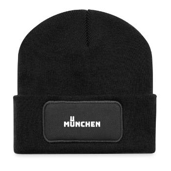 München Bayern Minga Stadt Bavaria Frauenkirche - Recycelte Patch Beanie - Schwarz - Vorne
