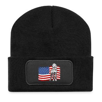 Vizsla US America Flag Dogs Dog Wilsigns - Recycled Patch Beanie - black - Front