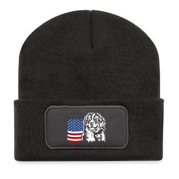 Bouvier Bernois US Amérique Drapeau Chiens Wilsigns - Beanie recyclé à patch - charbon - Devant