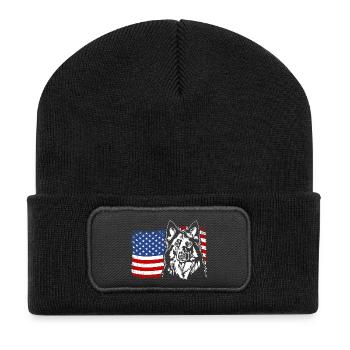 Chodský Pes US America Flag Dogs Dog Wilsigns - Recycled Patch Beanie - black - Front