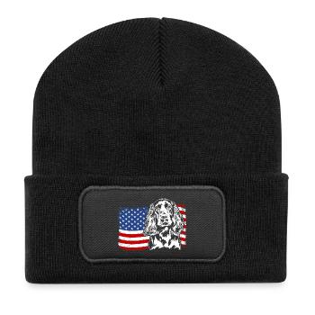 Boykin Spaniel US America Flag Dogs Wilsigns - Recycled Patch Beanie - black - Front