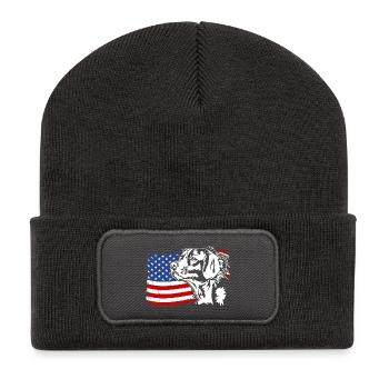 Epagneul Breton US America Flag Dogs Wilsigns - Recycled Patch Beanie - dark grey - Front
