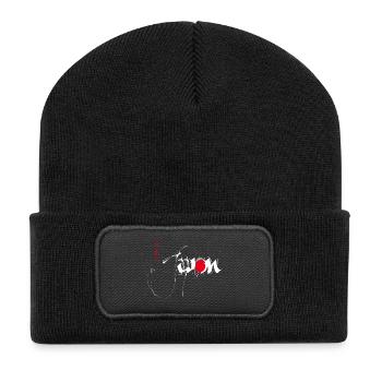 Japon noir femme - Beanie recyclé à patch - noir - Devant