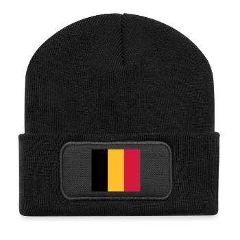 National Flag of Belgium - Recycled Patch Beanie - black - Front
