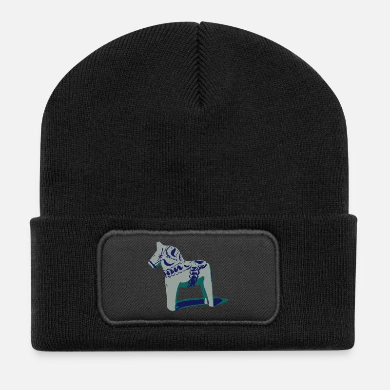 Dalahorse - Recycelte Patch Beanie - Schwarz