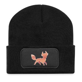 Fuchs - Recycelte Patch Beanie - Schwarz - Vorne