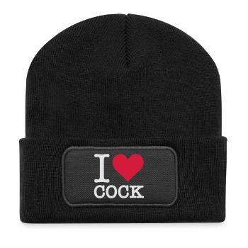 I Love Cock - Recycled Patch Beanie - black - Front
