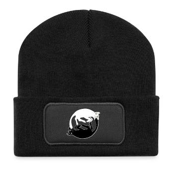 psychedelisch Katzen - Recycelte Patch Beanie - Schwarz - Vorne