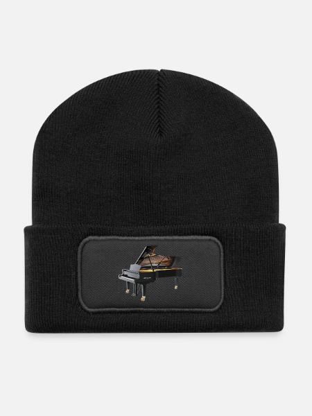 Piano - Recycelte Patch Beanie - Schwarz
