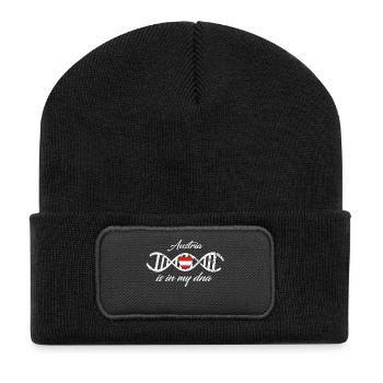 love my dna dns land country Austria - Recycelte Patch Beanie - Schwarz - Vorne