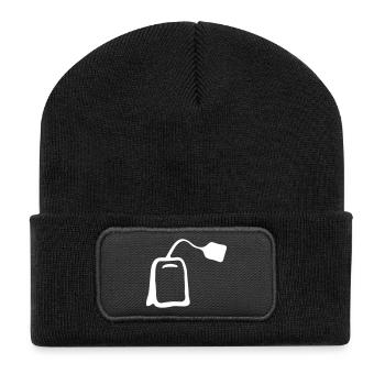 sachet de thé - Beanie recyclé à patch - noir - Devant