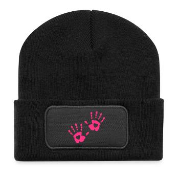 main coeur - Beanie recyclé à patch - noir - Devant