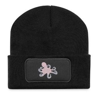 ARCTIC OCTOPUS - Recycelte Patch Beanie - Schwarz - Vorne