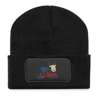 Winter - Recycelte Patch Beanie - Schwarz - Vorne
