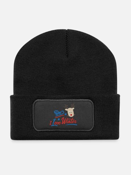 Winter - Recycelte Patch Beanie - Schwarz