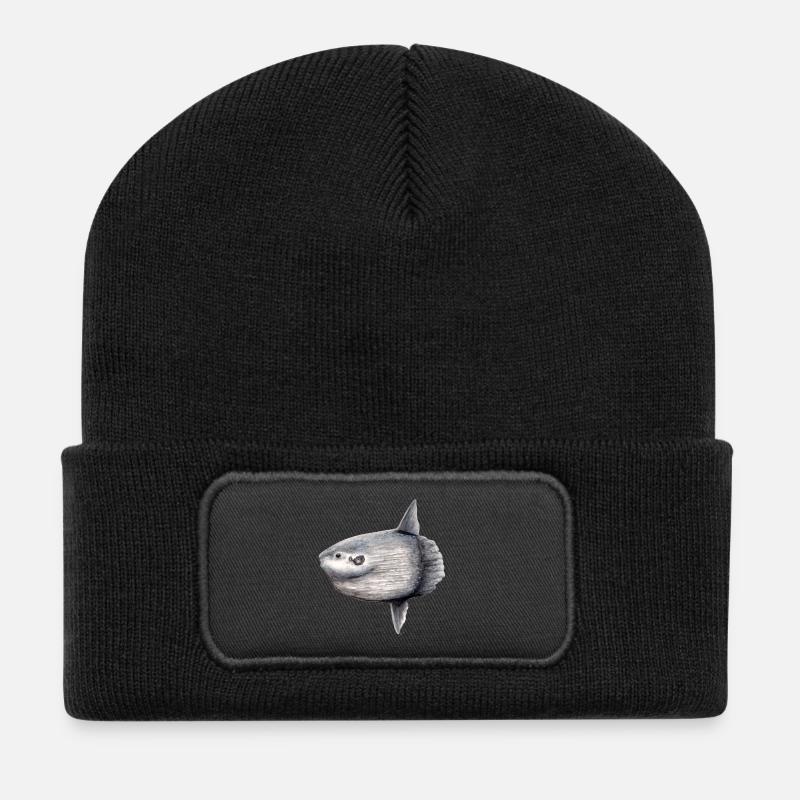 Sunfish - Mondfisch - Mola Mola Poisson lune - Recycelte Patch Beanie - Schwarz