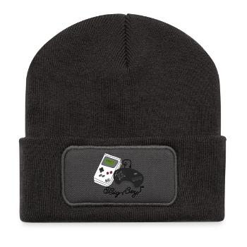 Gamer Videospiele Spiel Junge Aussenseiter Joystick - Recycelte Patch Beanie - Dunkelgrau - Vorne