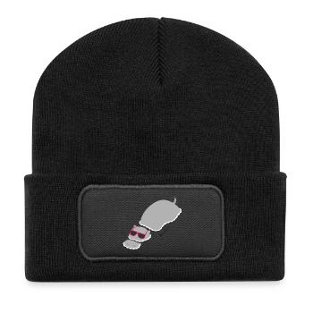 Chillin 'Hippo - Recycled Patch Beanie - black - Front