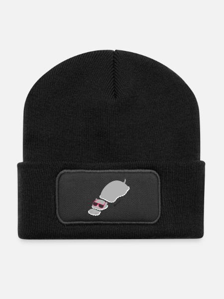 Chillin 'Hippo - Recycled Patch Beanie - black