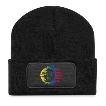 Soleil symbole coloré - Beanie recyclé à patch - noir - Devant