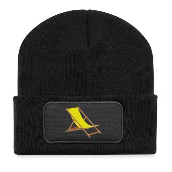 Strand Sommer Sonne Liegestuhl Urlaub - Recycled Patch Beanie - black - Front