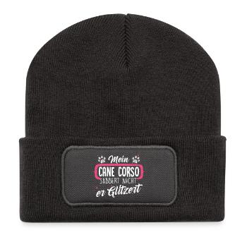 CANE-CORSO - sabber - Recycelte Patch Beanie - Dunkelgrau - Vorne