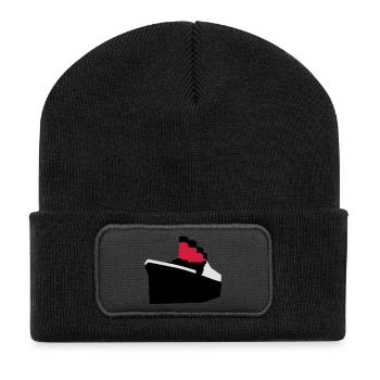 Ozeandampfer Vektor - Recycelte Patch Beanie - Schwarz - Vorne